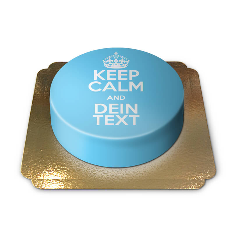 Gâteau bleu "Keep Calm and ..."