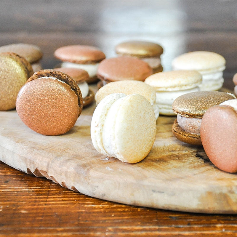 Macarons dorés de Noël (16 pièces)