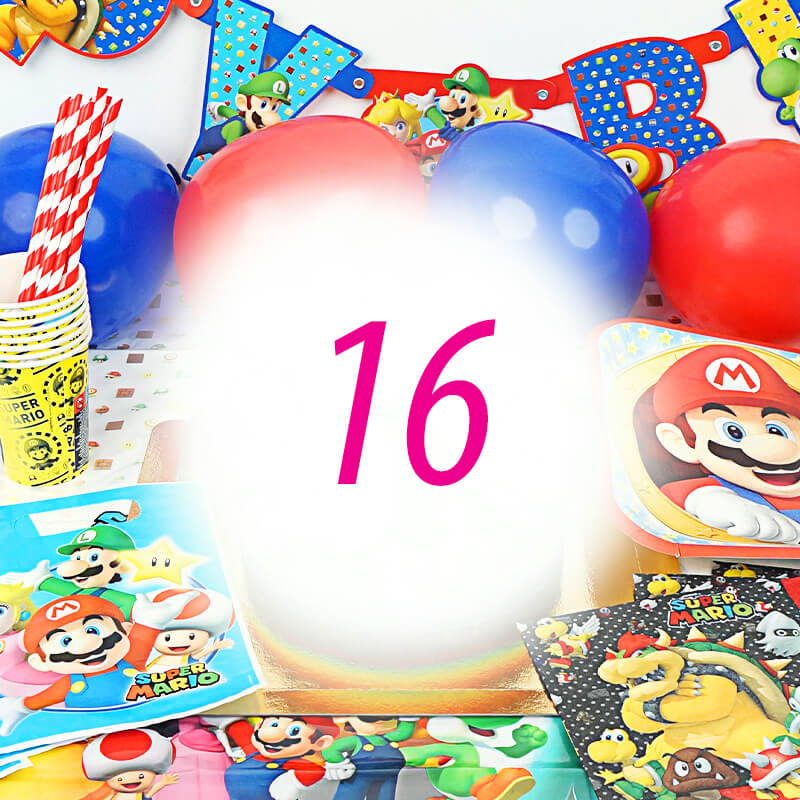 Kit de décorations Super Mario® pour 16 personnes