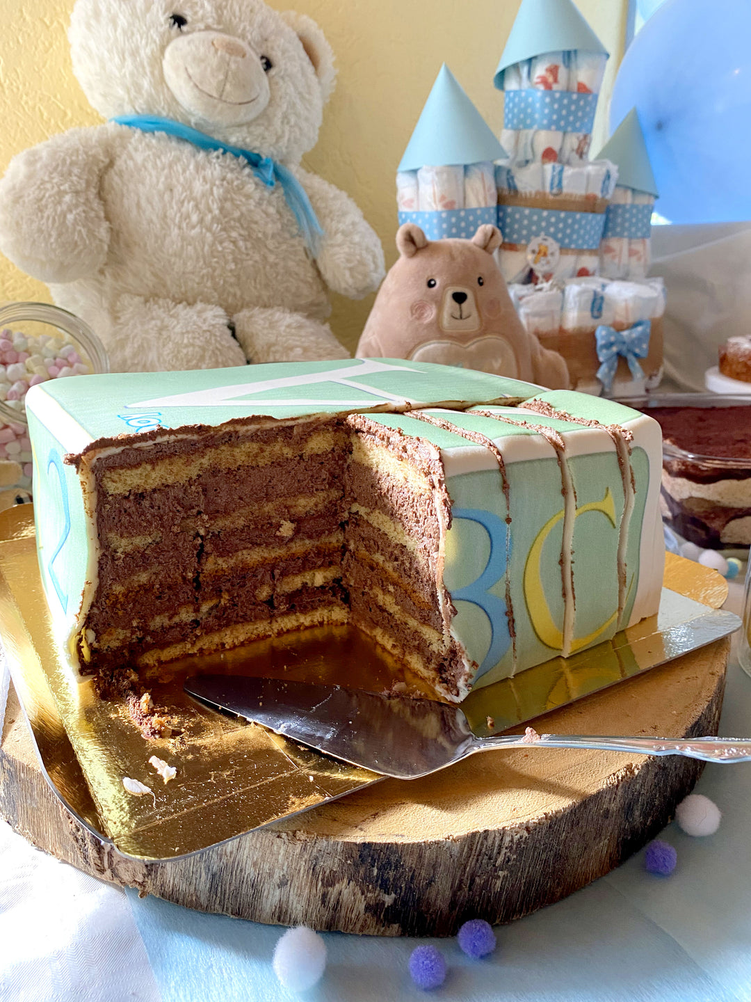 Gâteau coffre à jouets pour enfants (vert)