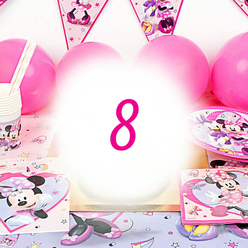 Kit de décoration Minnie® pour 8 personnes (gâteau non inclus)