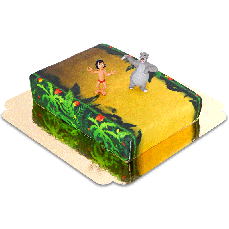 Mowgli® & Baloo® sur gâteau jungle