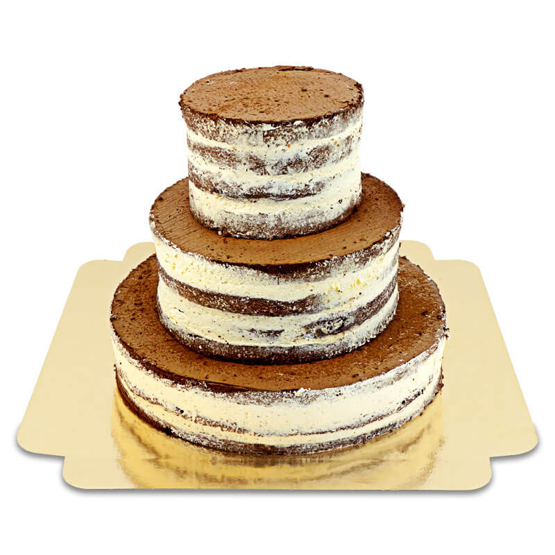 Naked Cake mariage chocolat-vanille