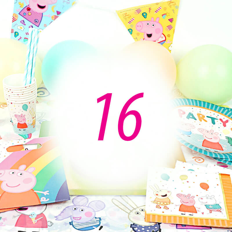 Kit de décorations "Peppa Pig" - 16 enfants (gâteau non inclu)