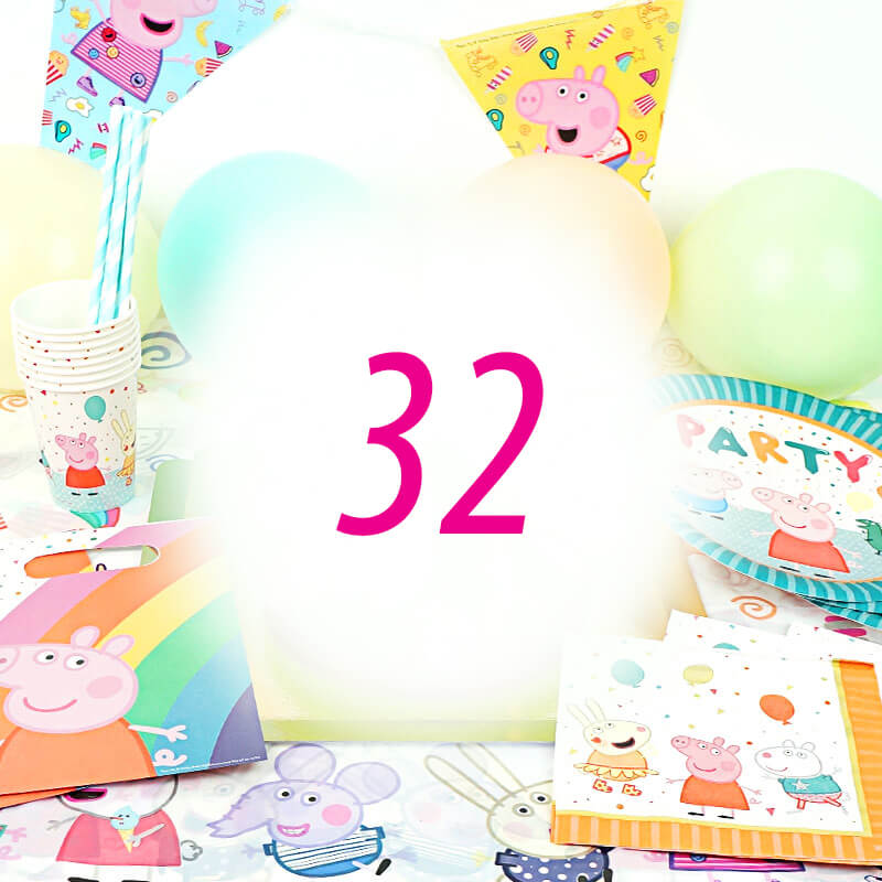 Kit de décorations "Peppa Pig" - 32 enfants (gâteau non inclu)