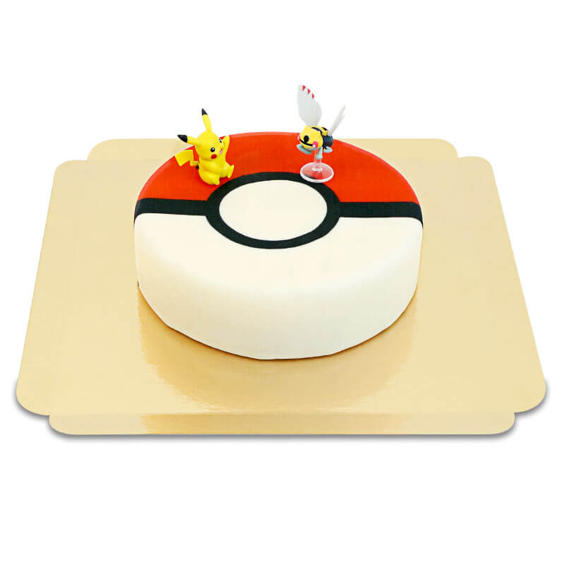 Figurines Pokémon® sur gâteau balle de capture