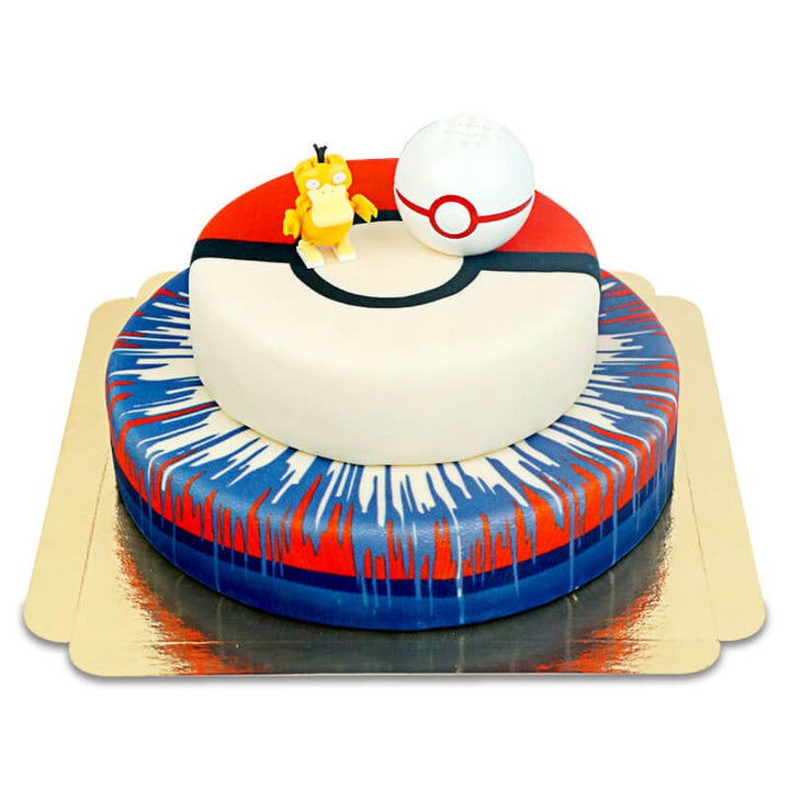 Gâteau balle de capture 2 étages avec figurine Pokémon®