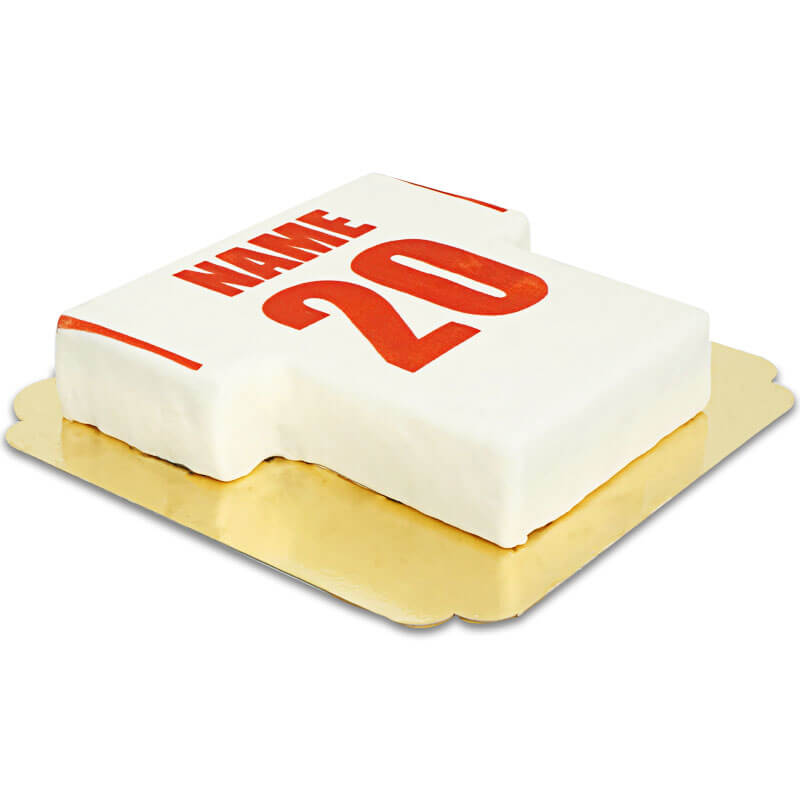 Gâteau Maillot de Football blanc et rouge