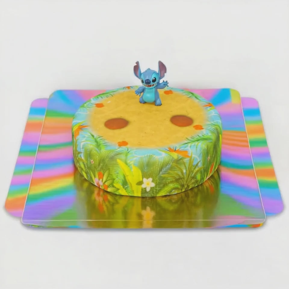 Stitch® sur gâteau plage tropicale