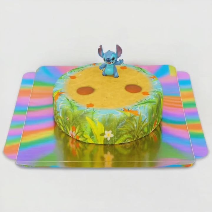 Stitch® sur gâteau plage tropicale