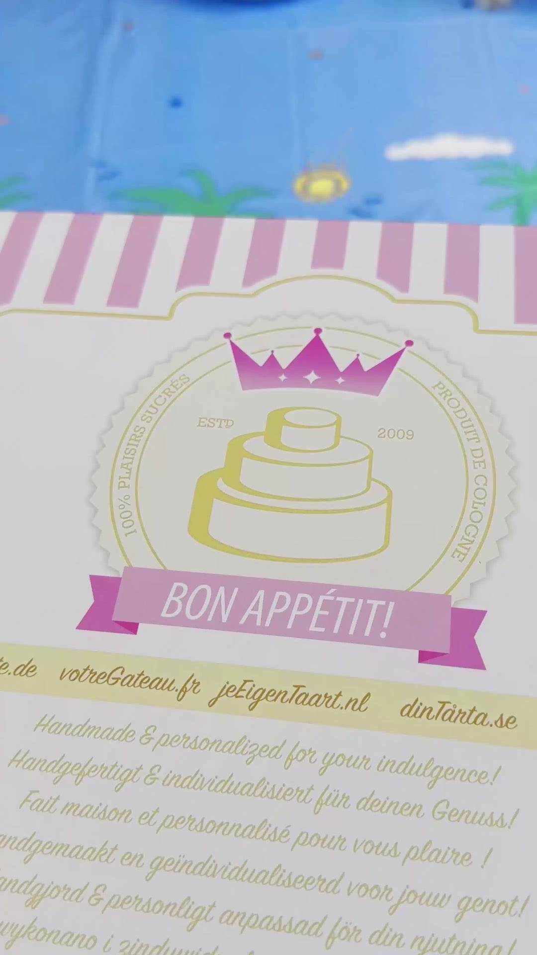 Stitch® sur gâteau plage tropicale