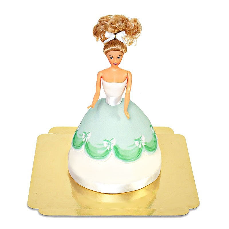 Gâteau Poupée avec Robe Verte