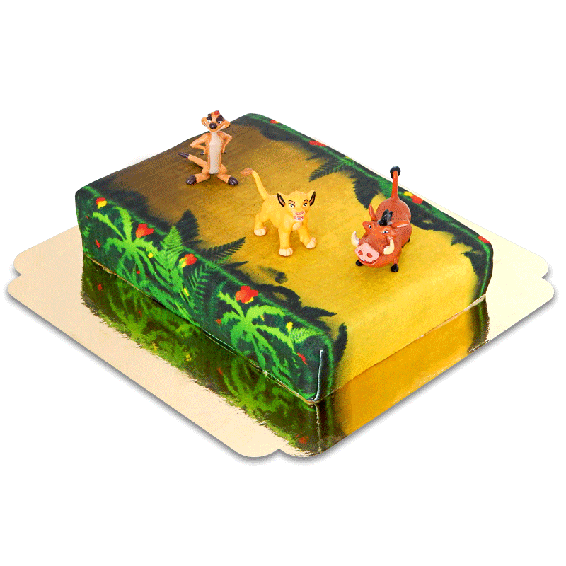 Simba®, Timon et Pumba® sur gâteau jungle