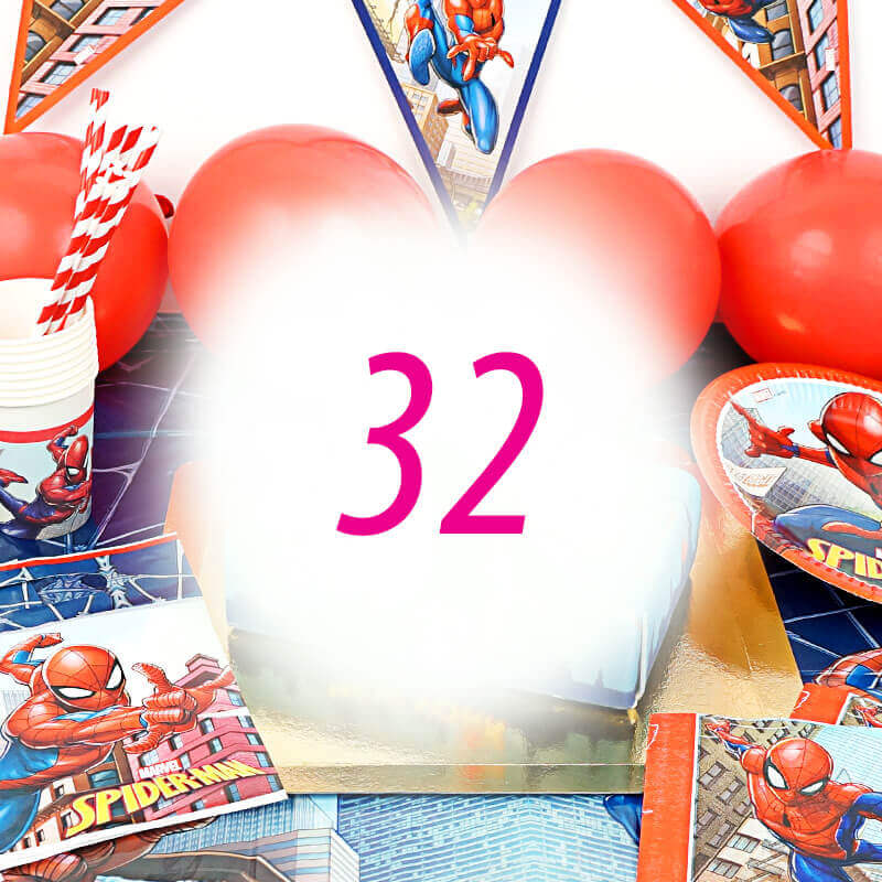 Kit anniversaire Spiderman® - pour 32 personnes (gâteau exclu)