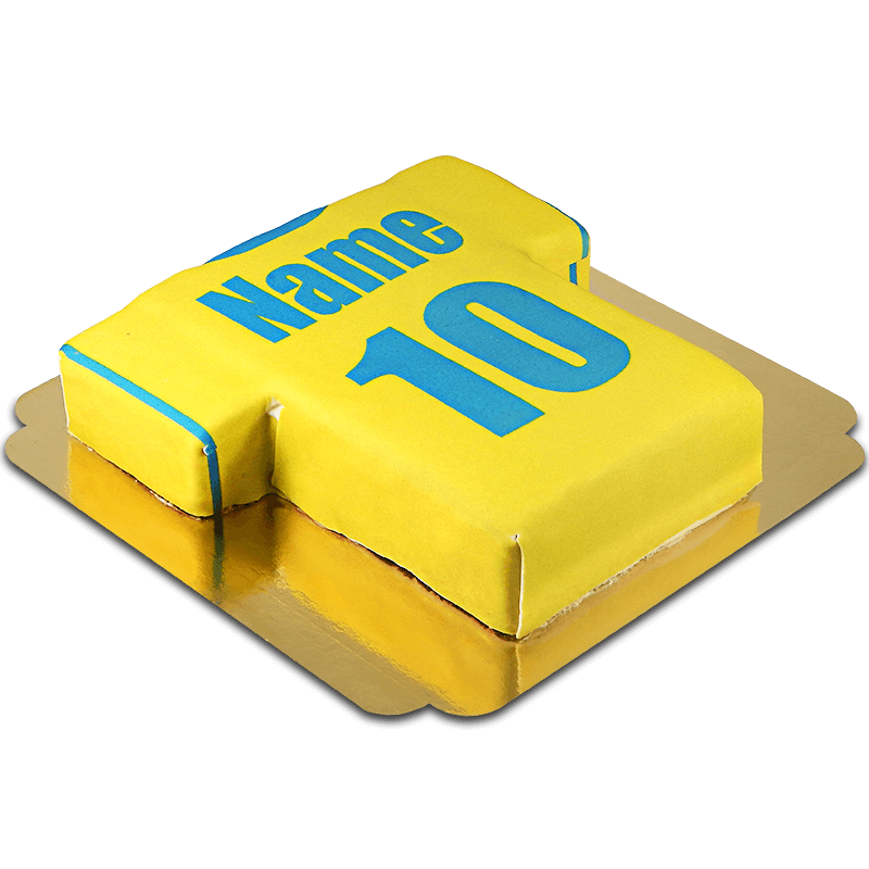 Gâteau Maillot de Football Jaune et Bleu