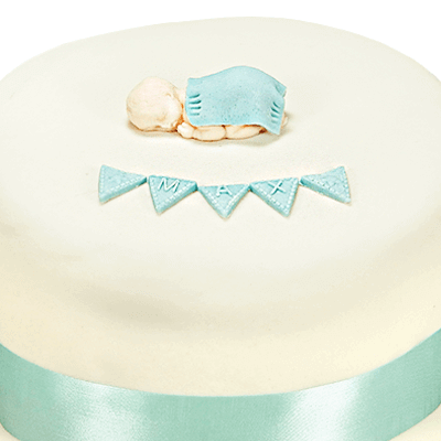 Gâteau Baptême Bleu - deux étages 
