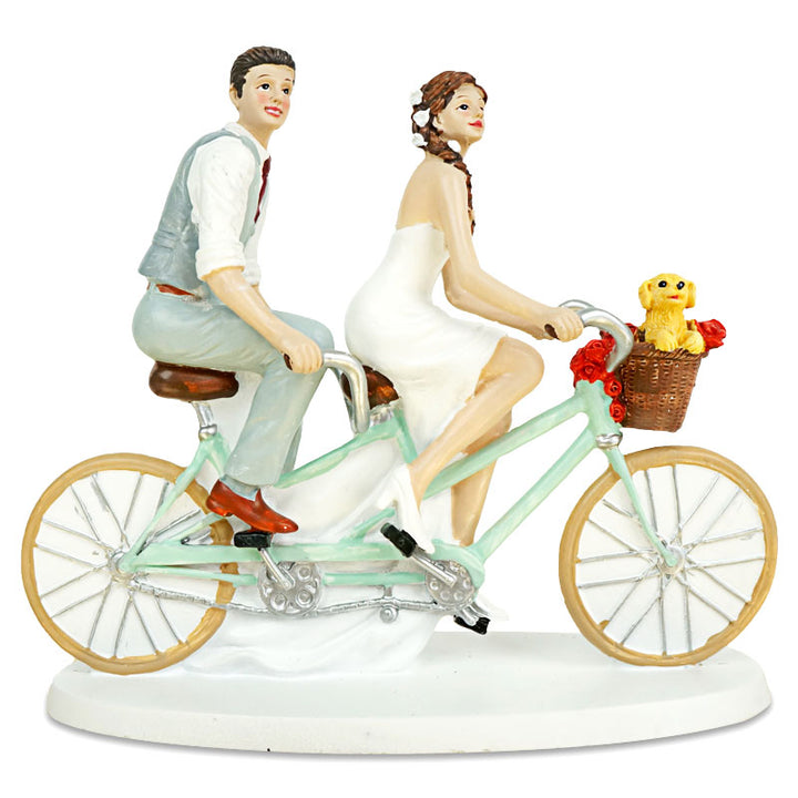 Figurine mariés à vélo 