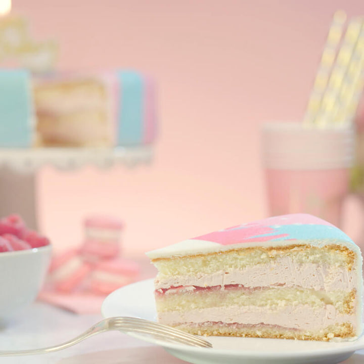 Gâteau Licorne bleu et rose